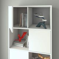 Armário Estante Com 4 Nichos 4 Portas Wally Branco - 6