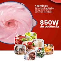 Kit 2 Liquidificador Agrato Forza 850W Jarra 1,5 Litros 127V Vermelho - 6