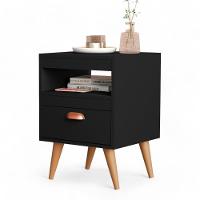 Kit 02 Mesas de Cabeceira Flex Sal Preto e Ypê Sal Movelaria - 2