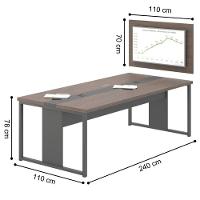 Mesa Para Escritório Com Painel Tv 40 Lisboa Freijó Preto - 3
