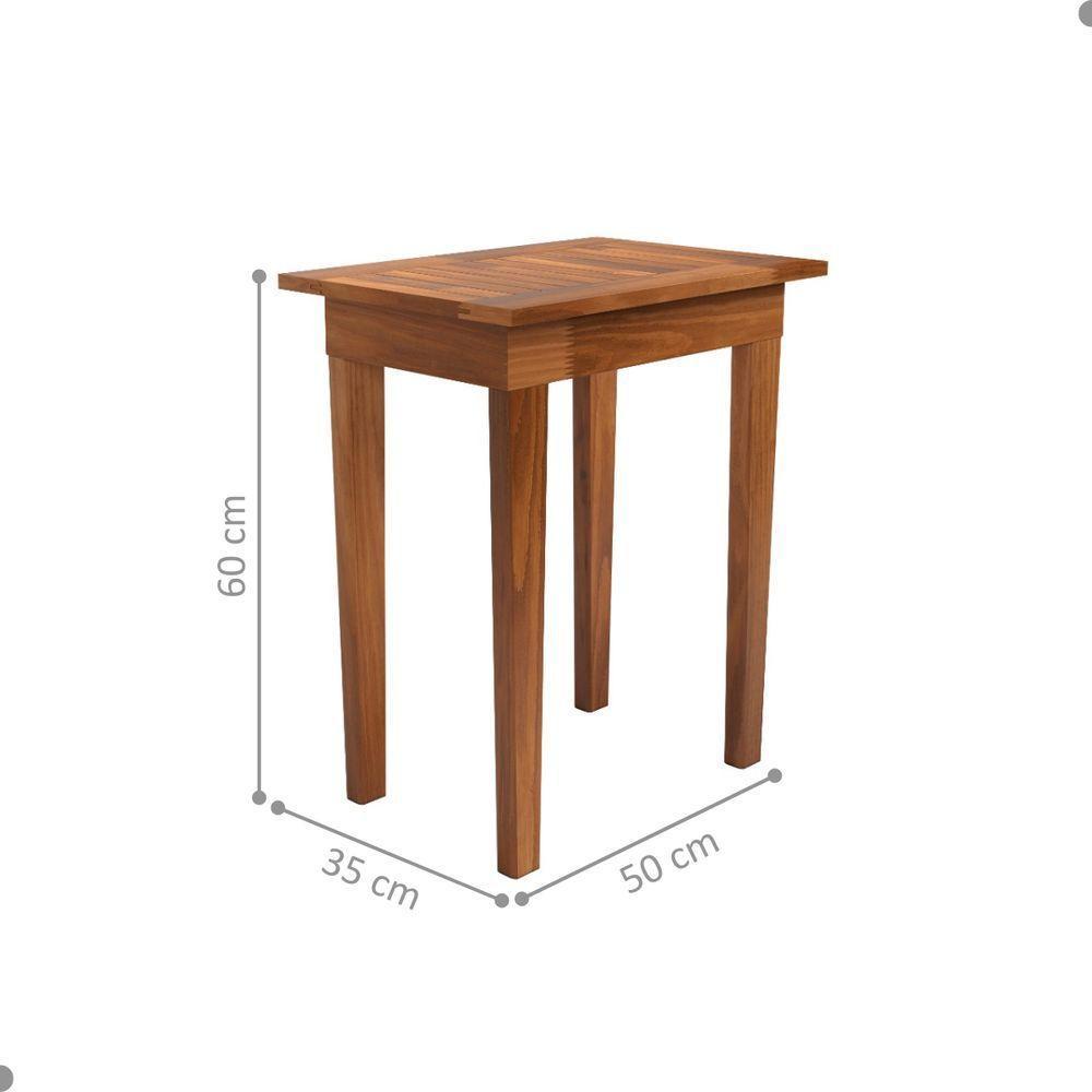 Mesa Lateral Ripada Para Sala Mumbai Castanho - 4