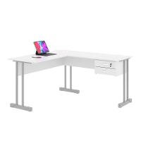 Mesa De Computador Em L Com Gaveta Lima Branco - 1