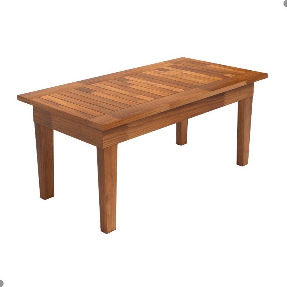 Mesa De Centro Ripada Para Sala Egito Castanho - 4