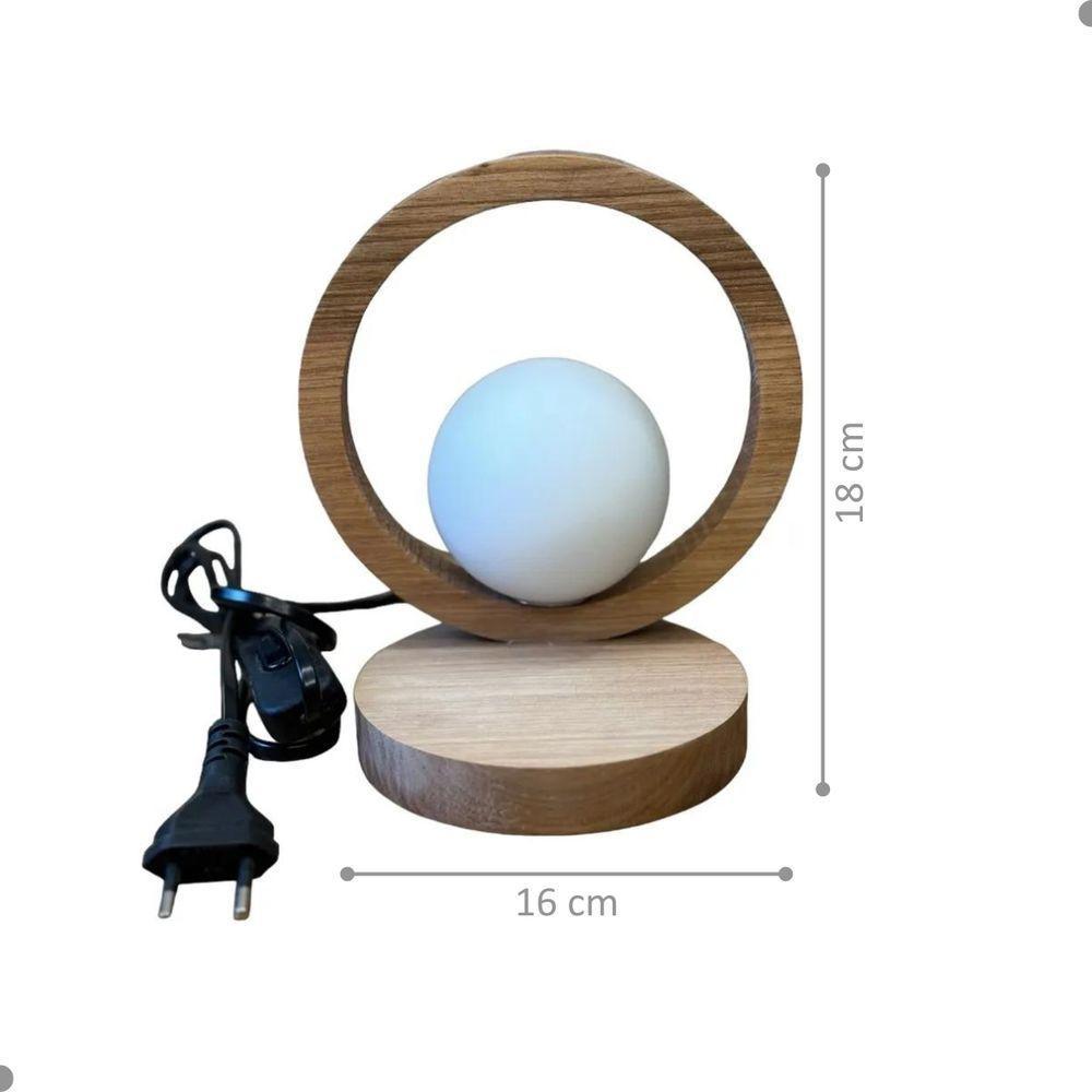 Luminária Com Globo De Vidro Malásia Madeira Natural - 4