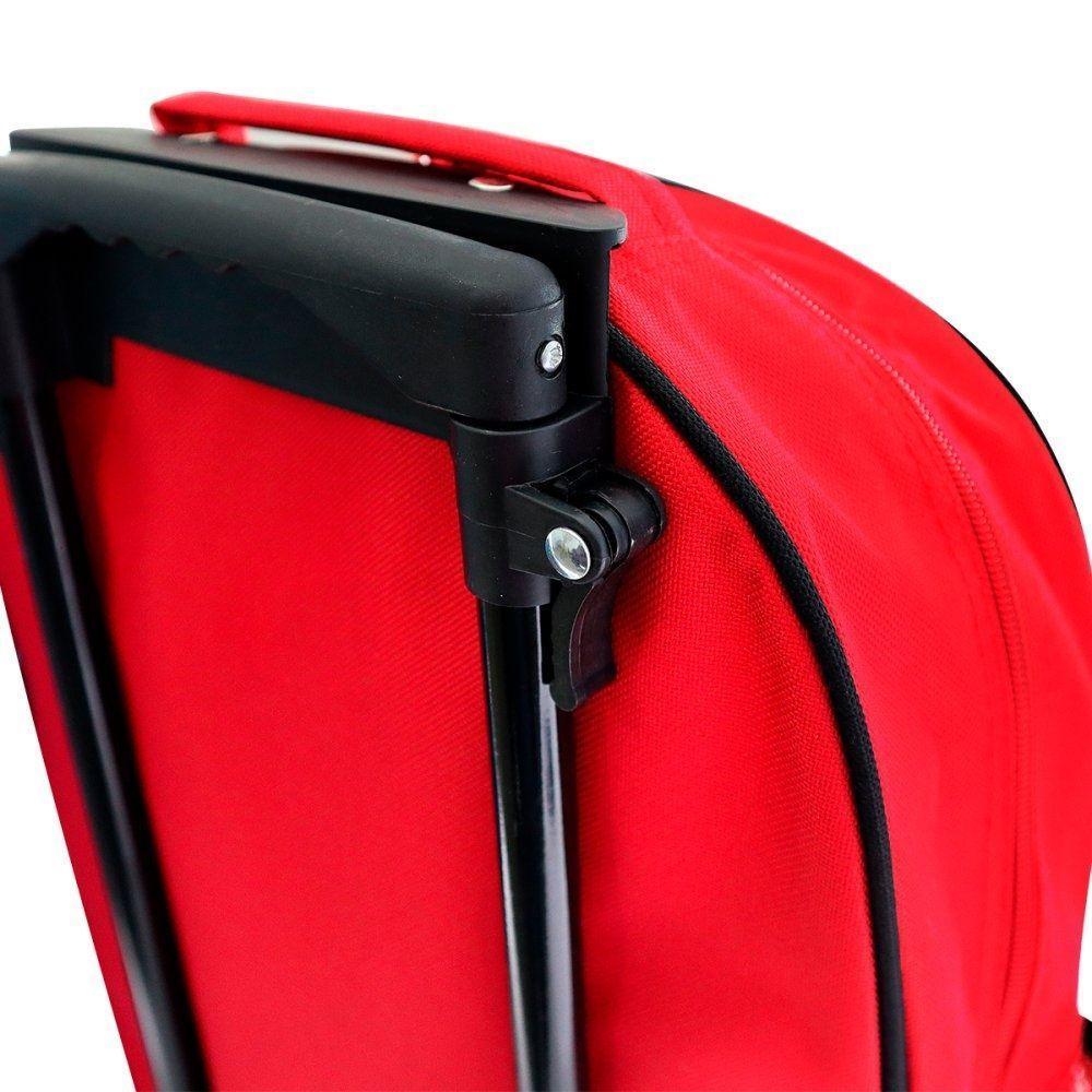 Kit Escolar Infantil Mochila Lancheira E Estojo 3 Peças Estampa Carrinho Cor Vermelho - 2