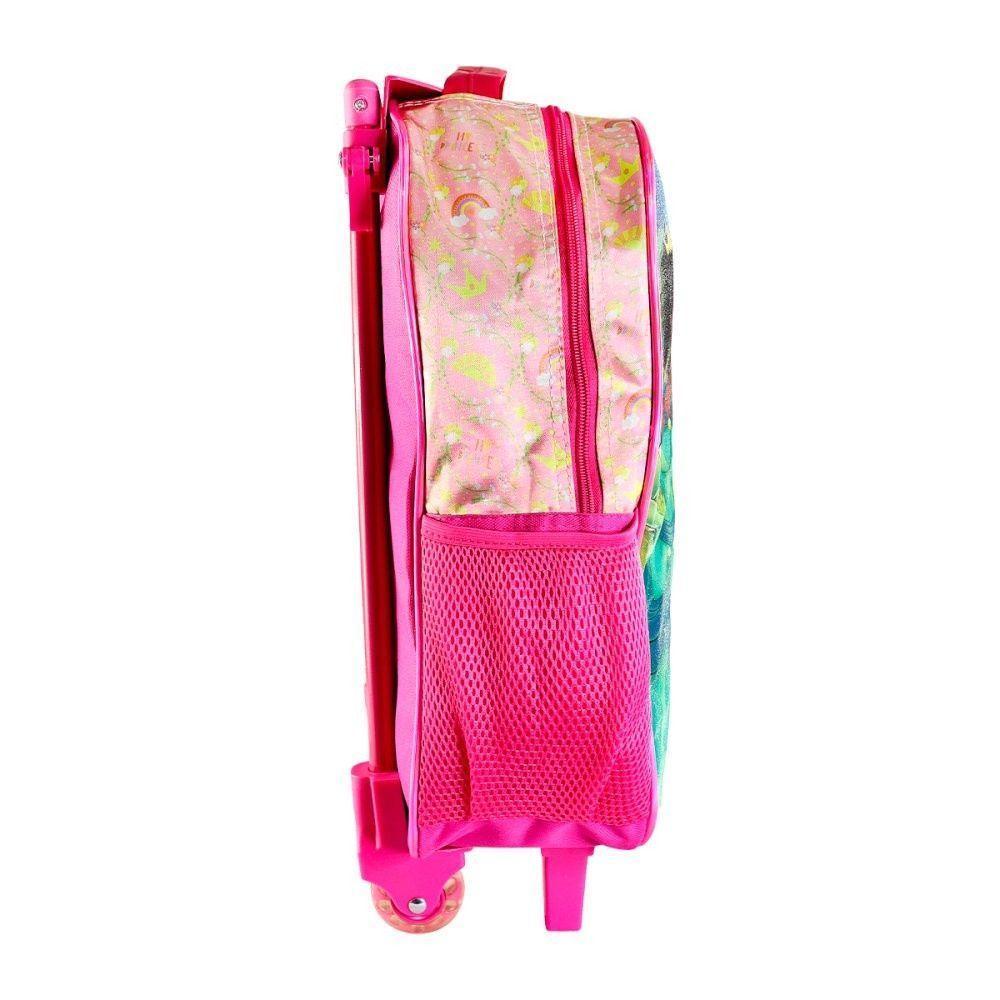 Kit Escolar Infantil Mochila Lancheira Térmica E Estojo 3 Peças Estampa De Princesas Cor Rosa - 3