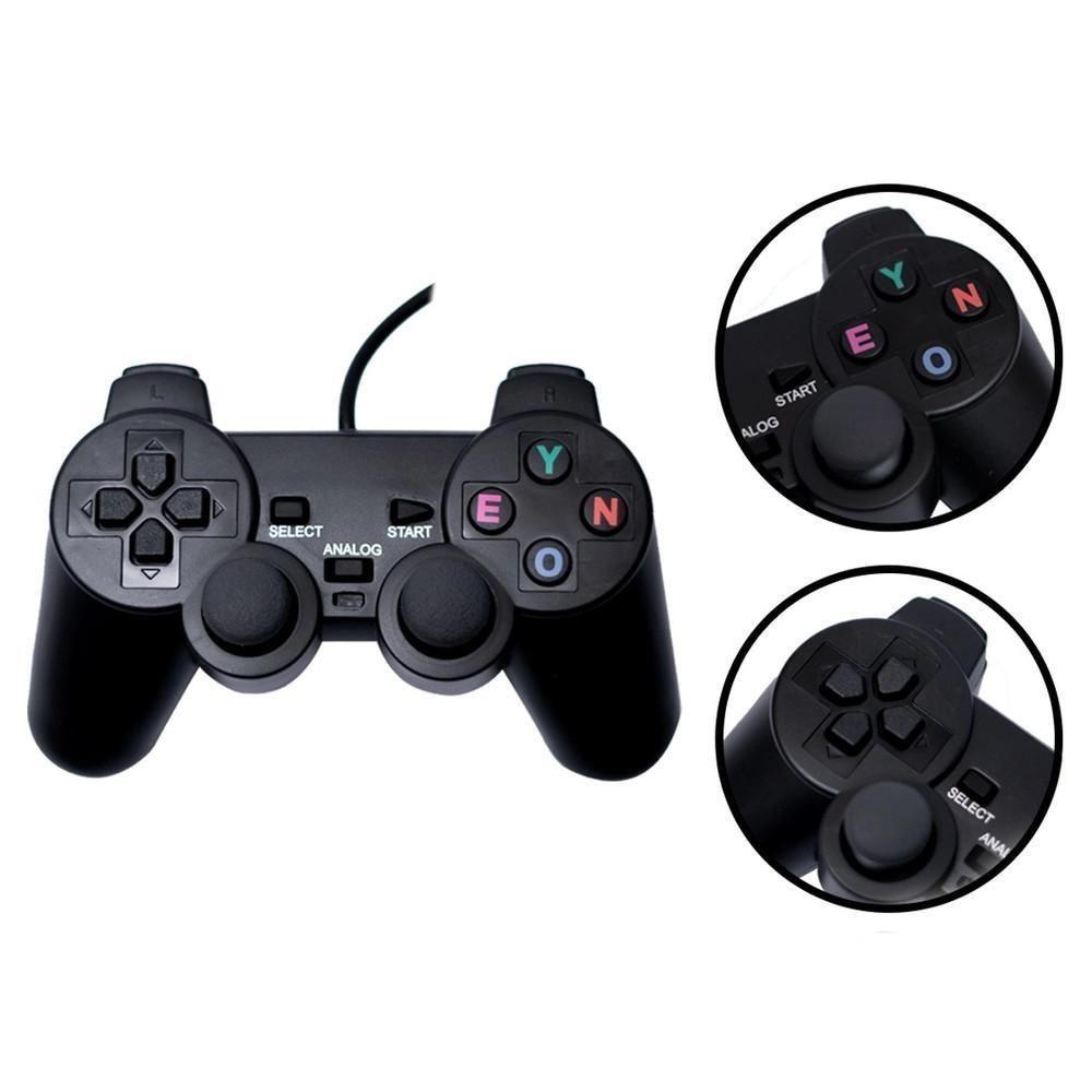 Kit 2 Controles PS2 Com Fio Manete Jogos Alta Resistência - 1