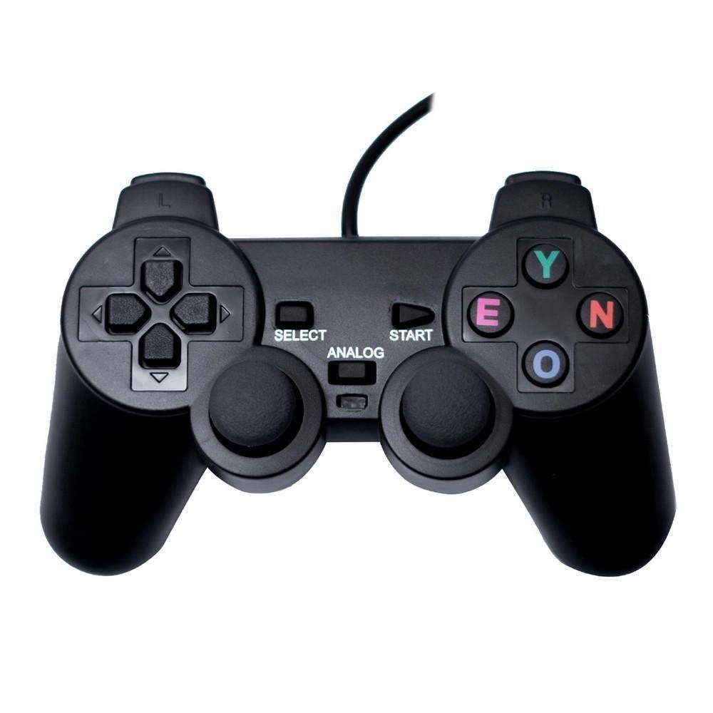 Kit 2 Controles PS2 Com Fio Manete Jogos Alta Resistência - 2