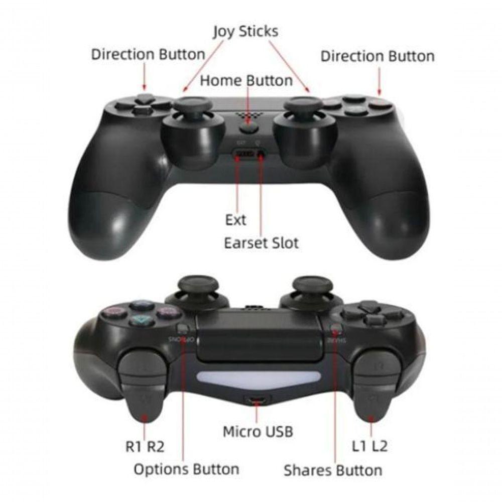 Controle PS4 Preto Bluetooth Compatível Com Console - 4