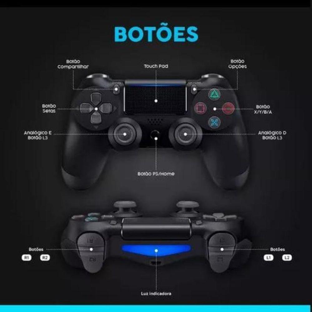 Controle Joystick Compativel Para PS4 Pc S- Fio Recarregavel - 8