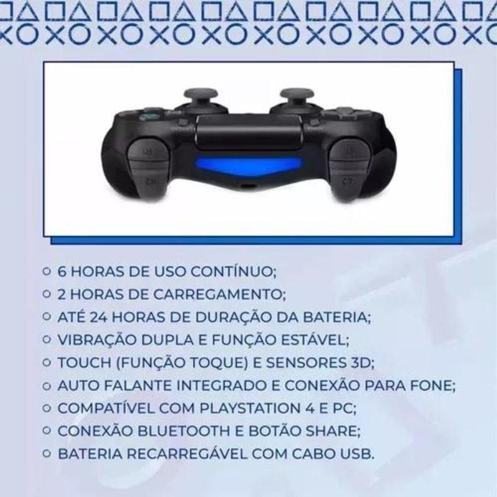 Controle Joystick Compativel Para PS4 Pc S- Fio Recarregavel - 10