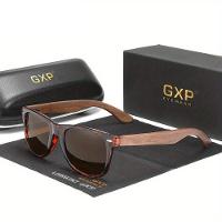 Óculos De Moda Polarizados De Madeira Preta Retro Gxp Marrom - 1