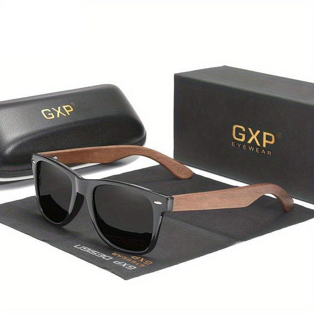 Óculos De Moda Polarizados De Madeira Preta Retro Gxp Preto - 1