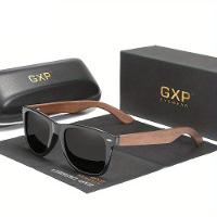 Óculos De Moda Polarizados De Madeira Preta Retro Gxp Preto - 1