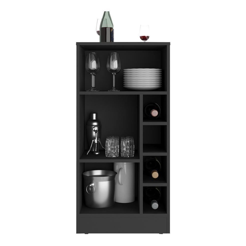 Bancada Balcão/mesa de Cozinha com Adega 1 Porta e Espelho Multimóveis Mp2248 Preto - 4