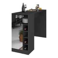 Bancada Balcão/mesa de Cozinha com Adega 1 Porta e Espelho Multimóveis Mp2248 Preto - 1