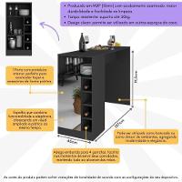 Bancada Balcão/mesa de Cozinha com Adega 1 Porta e Espelho Multimóveis Mp2248 Preto - 5