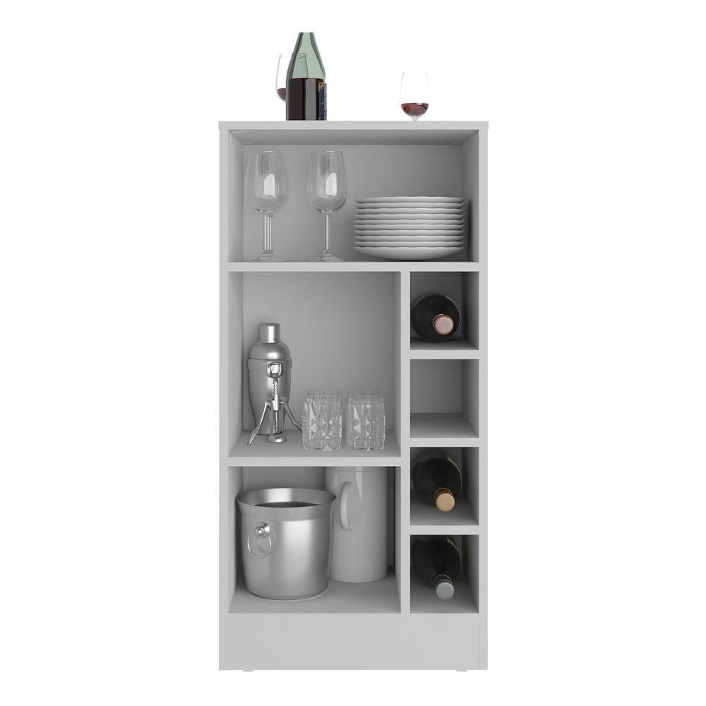 Bancada Balcão/mesa de Cozinha com Adega 1 Porta e Espelho Multimóveis Mp2248 Branco - 4