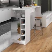 Bancada Balcão/mesa de Cozinha com Adega 1 Porta e Espelho Multimóveis Mp2248 Branco - 2