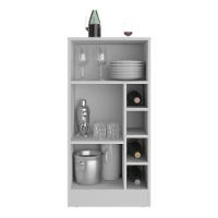 Bancada Balcão/mesa de Cozinha com Adega 1 Porta e Espelho Multimóveis Mp2248 Branco