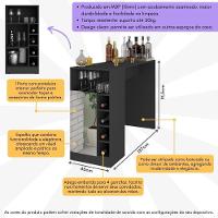 Bar Bancada com Adega 1 Porta e Espelho Multimóveis Mp1090 Preto - 6