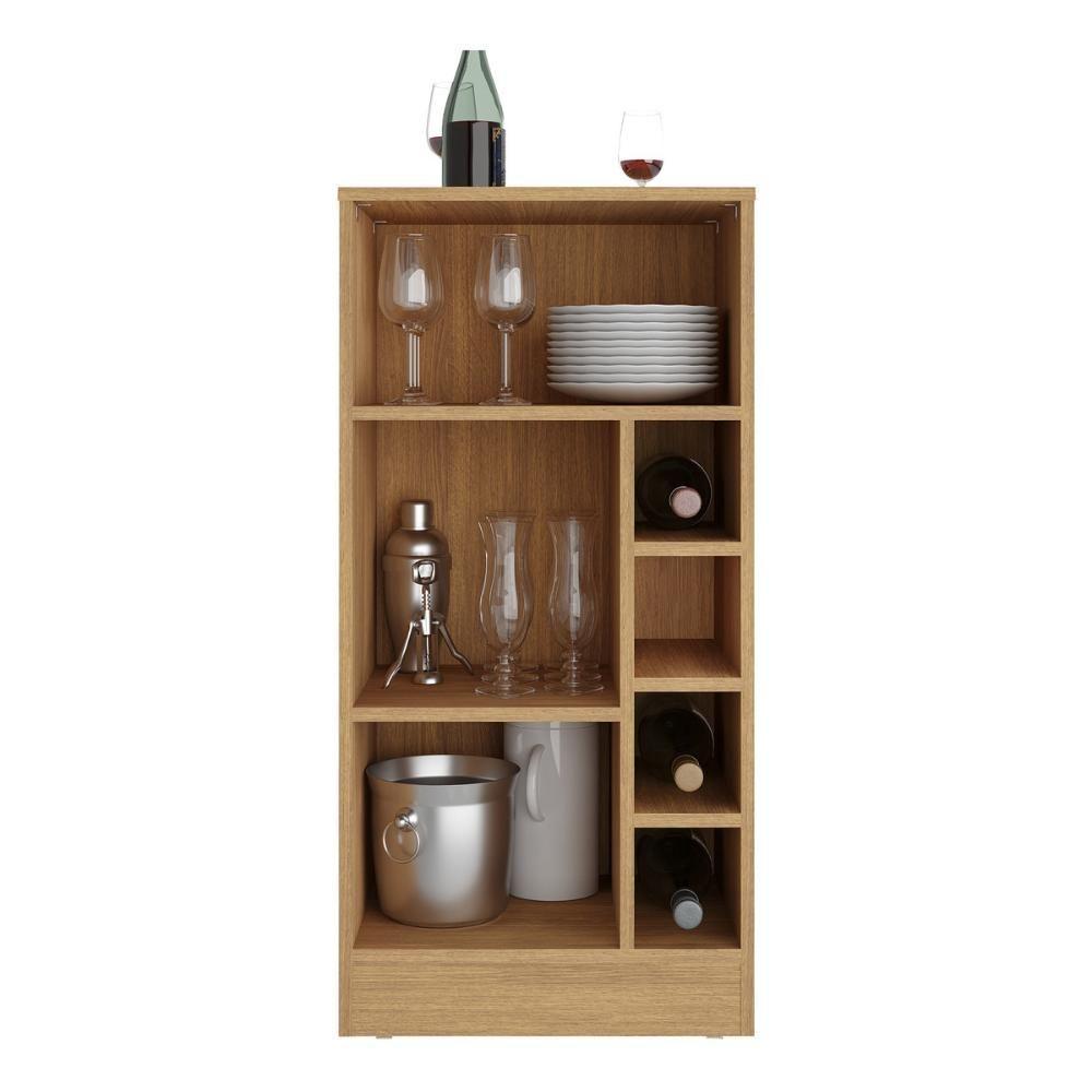 Bancada Balcão/mesa de Cozinha com Adega 1 Porta e Espelho Multimóveis Mp2248 Madeirado - 4