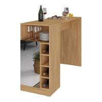 Bancada Balcão/mesa de Cozinha com Adega 1 Porta e Espelho Multimóveis Mp2248 Madeirado - 1