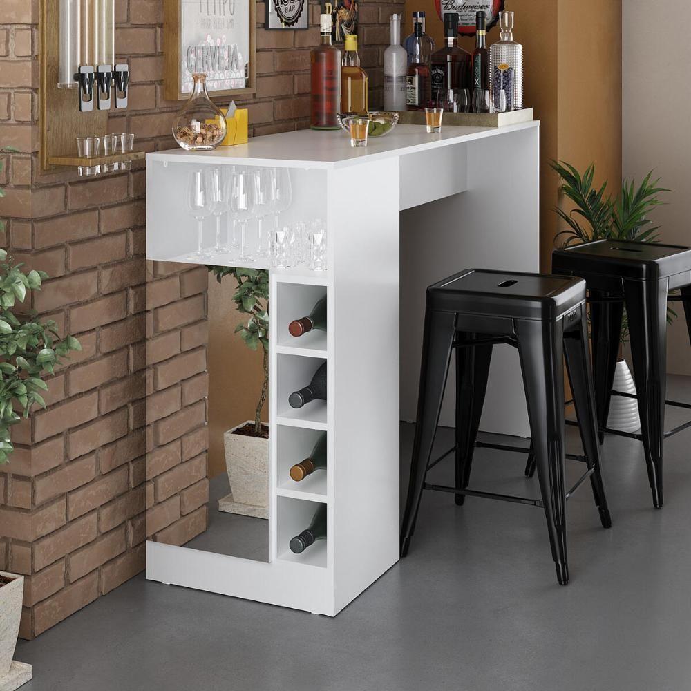 Bar Bancada com Adega 1 Porta e Espelho Multimóveis Mp1090 Branco - 2