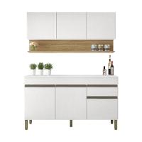 Kit Balcão De Pia Com Tampo E Aereo 150 Cm 6 Portas 1 Gaveta Line Supremo supremo cp freijó - 1