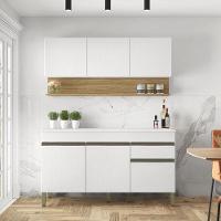 Kit Balcão De Pia Com Tampo E Aereo 150 Cm 6 Portas 1 Gaveta Line Supremo supremo cp freijó - 2