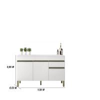 Kit Balcão De Pia Com Tampo E Aereo 150 Cm 6 Portas 1 Gaveta Line Supremo supremo cp freijó - 7