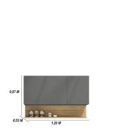 Kit Balcão De Pia Sem Tampo E Aereo 120 Cm 6 Portas 1 Gaveta Line Gris gris cp freijó - 6