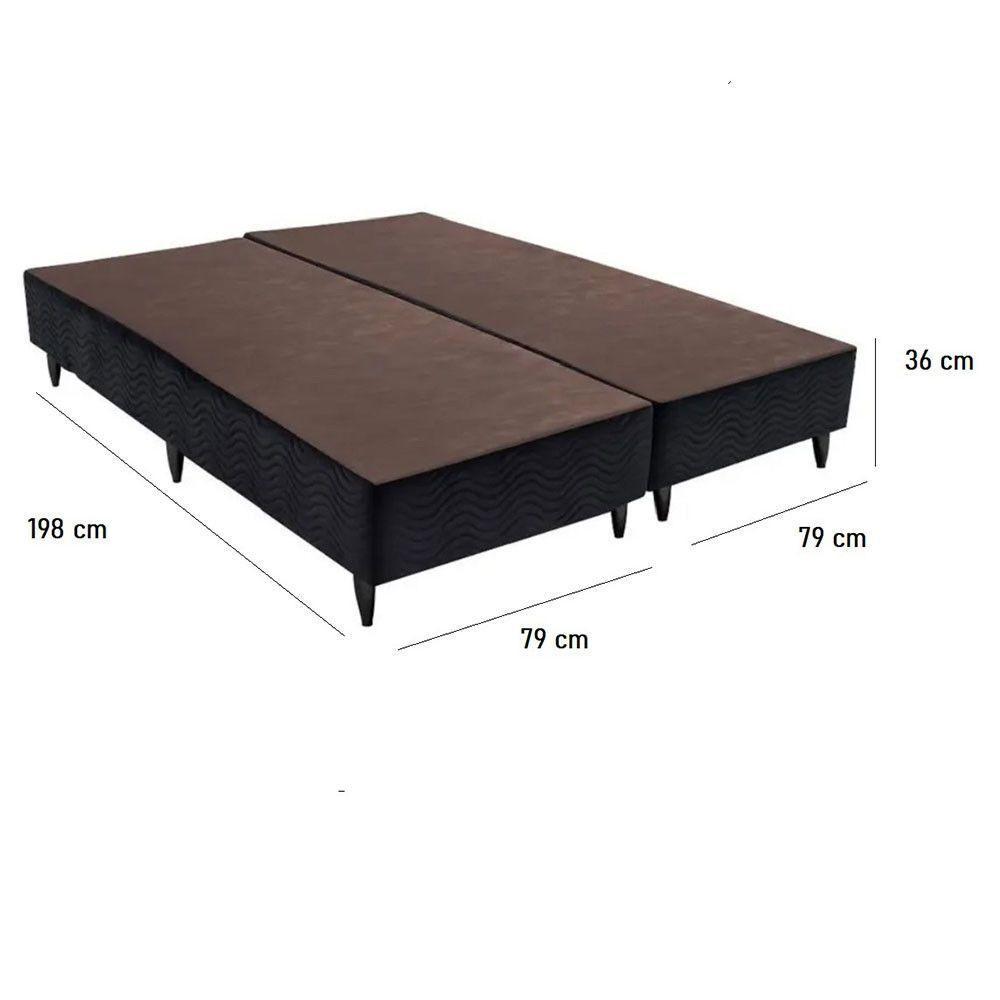 Base Box Queen Camurça 158x198x23cm Ortobom Preto - 3