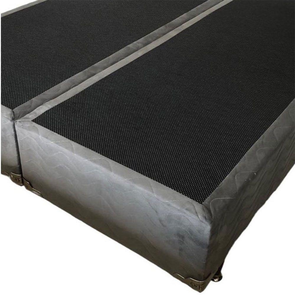 Base Box Suede 158x198x30 43 Cm Ortolar Grafite - 2