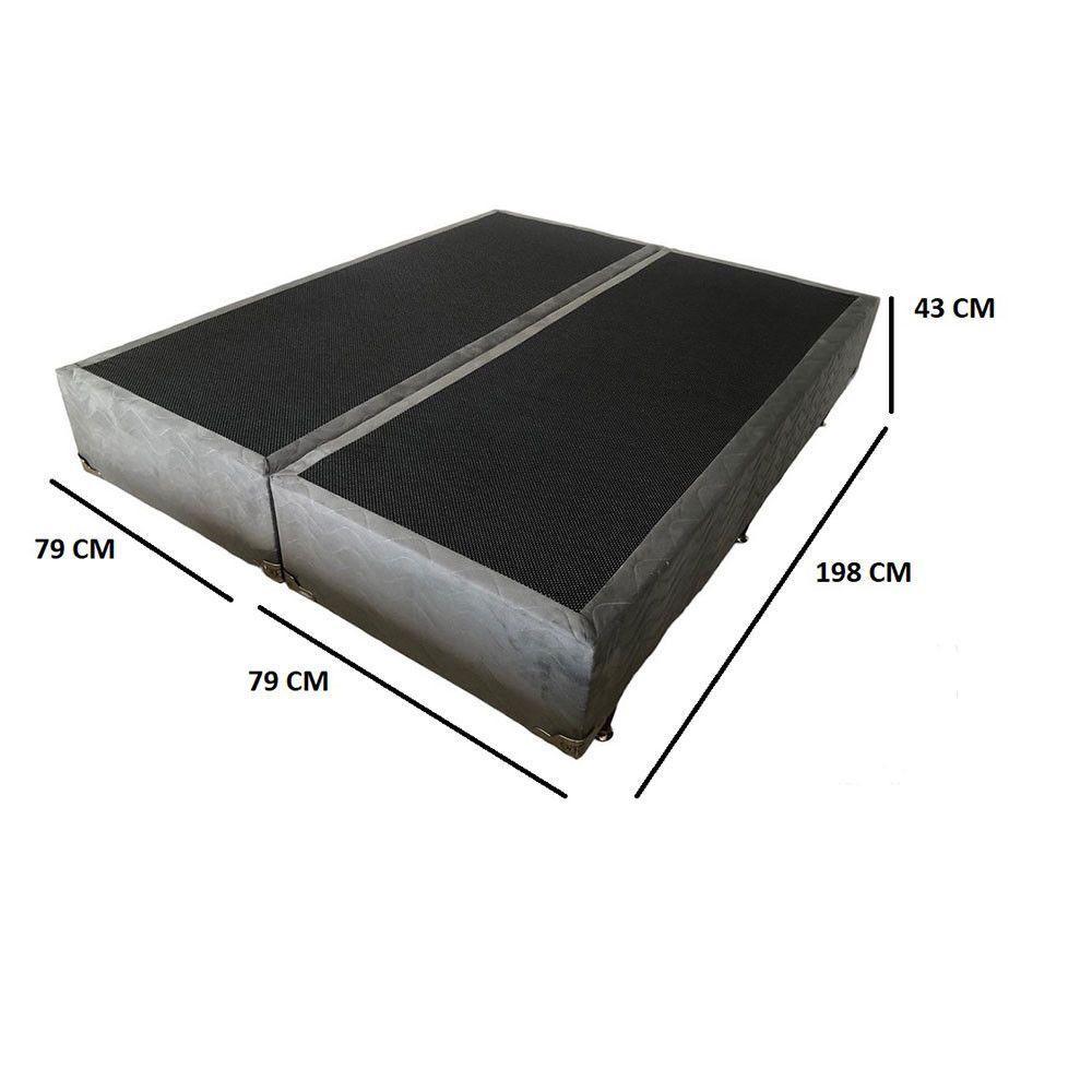 Base Box Suede 158x198x30 43 Cm Ortolar Grafite - 3