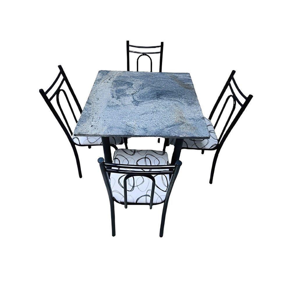 Conjunto Mesa De Jantar Pop Gran 4 Cadeiras Tubular Thais Preto - 2