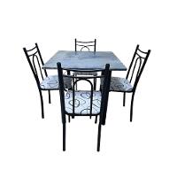 Conjunto Mesa De Jantar Pop Gran 4 Cadeiras Tubular Thais Preto - 1