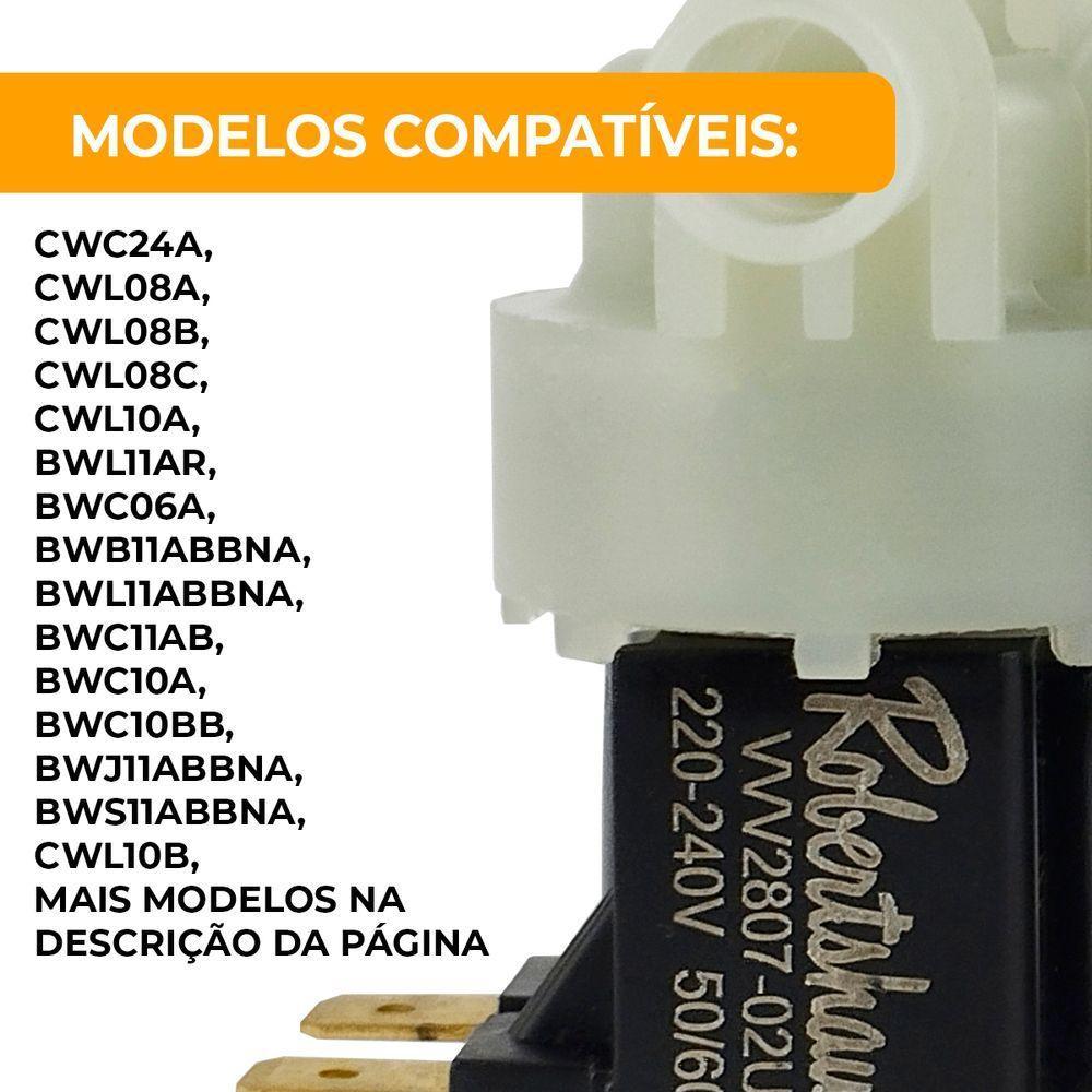 Válvula De Entrada De água Dupla Saída Fina Lavadora Antiga Consul - 2