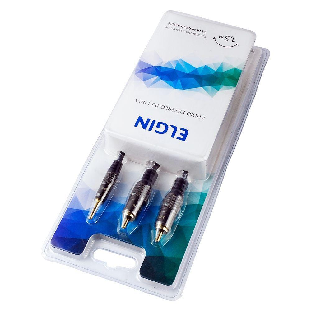 Cabo De áudio Estéreo P2 3,5mm X 2 Rca 1,5m Caudiorca Elgin 46rcaudiorca - 4