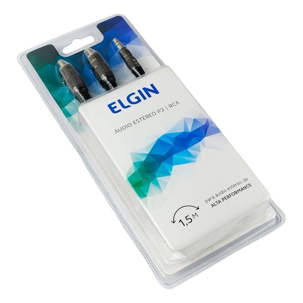 Cabo De áudio Estéreo P2 3,5mm X 2 Rca 1,5m Caudiorca Elgin 46rcaudiorca - 5
