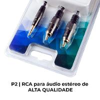 Cabo De áudio Estéreo P2 3,5mm X 2 Rca 1,5m Caudiorca Elgin 46rcaudiorca - 3