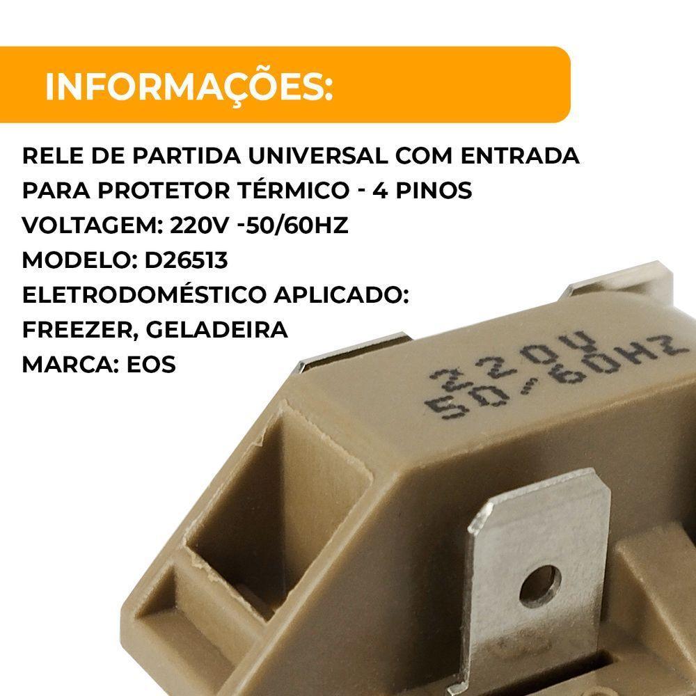 Relé De Partida Compressor Ptc 220v Refrigeração 8ea17c3 D26513 - 3