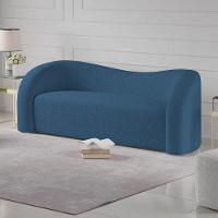 Sofá Curvo 3 Lugares Orgânico Coréia 180cm Linho Azul Royal - 6