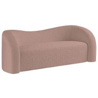 Sofá Curvo 3 Lugares Orgânico Coréia 180cm Linho Rosê - 1