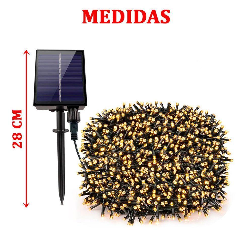 Pisca Fio Leds Solar Externa Decoração 100m 1000 Lâmpadas - 2