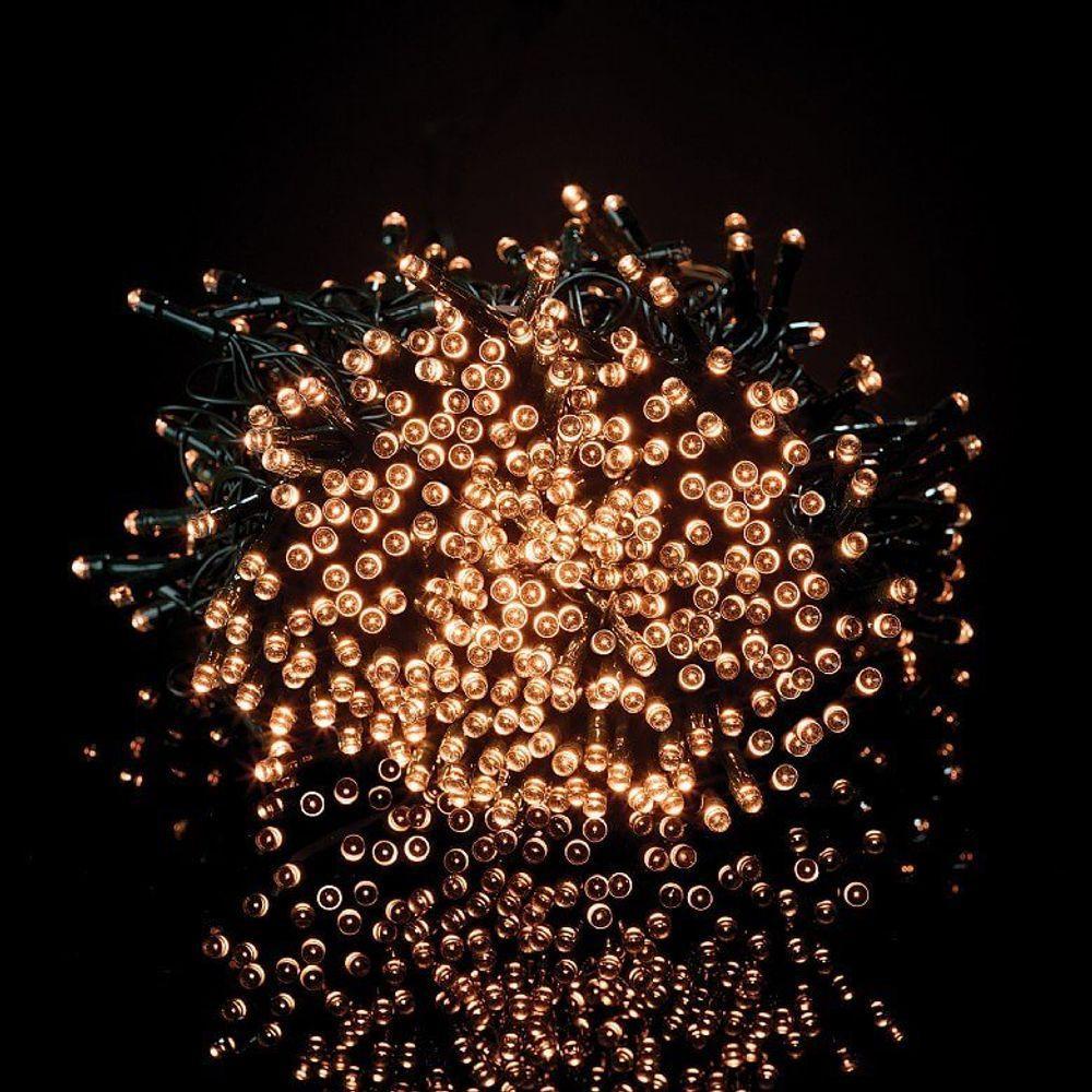 Pisca Fio Leds Solar Externa Decoração 100m 1000 Lâmpadas - 3