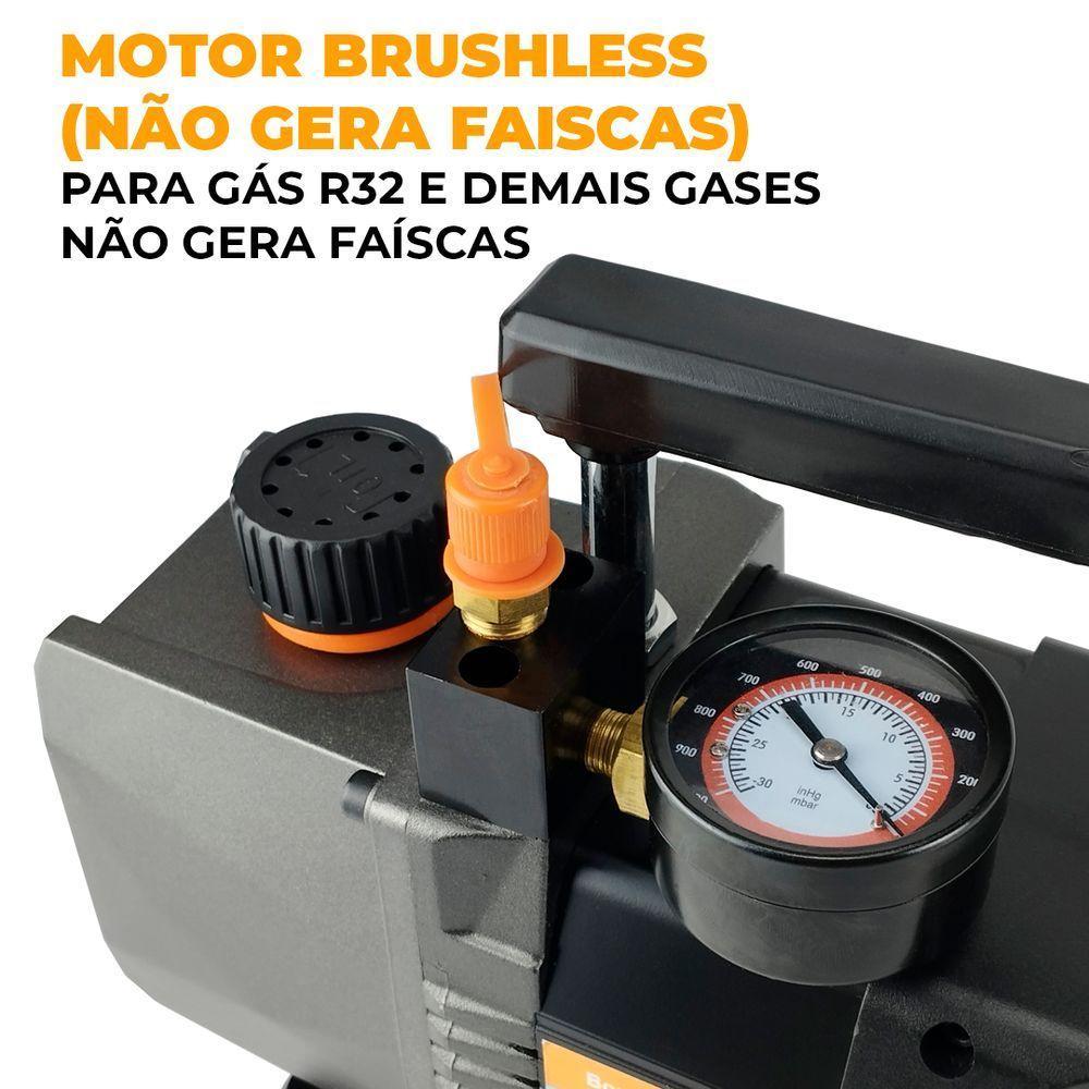 Bomba De Vácuo 2.5 Cfm A Bateria Com Vacuômetro Integrado Zl-1-ws único - 2