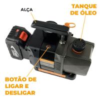 Bomba De Vácuo 2.5 Cfm A Bateria Com Vacuômetro Integrado Zl-1-ws único