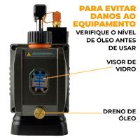 Bomba De Vácuo 2.5 Cfm A Bateria Com Vacuômetro Integrado Zl-1-ws único - 5