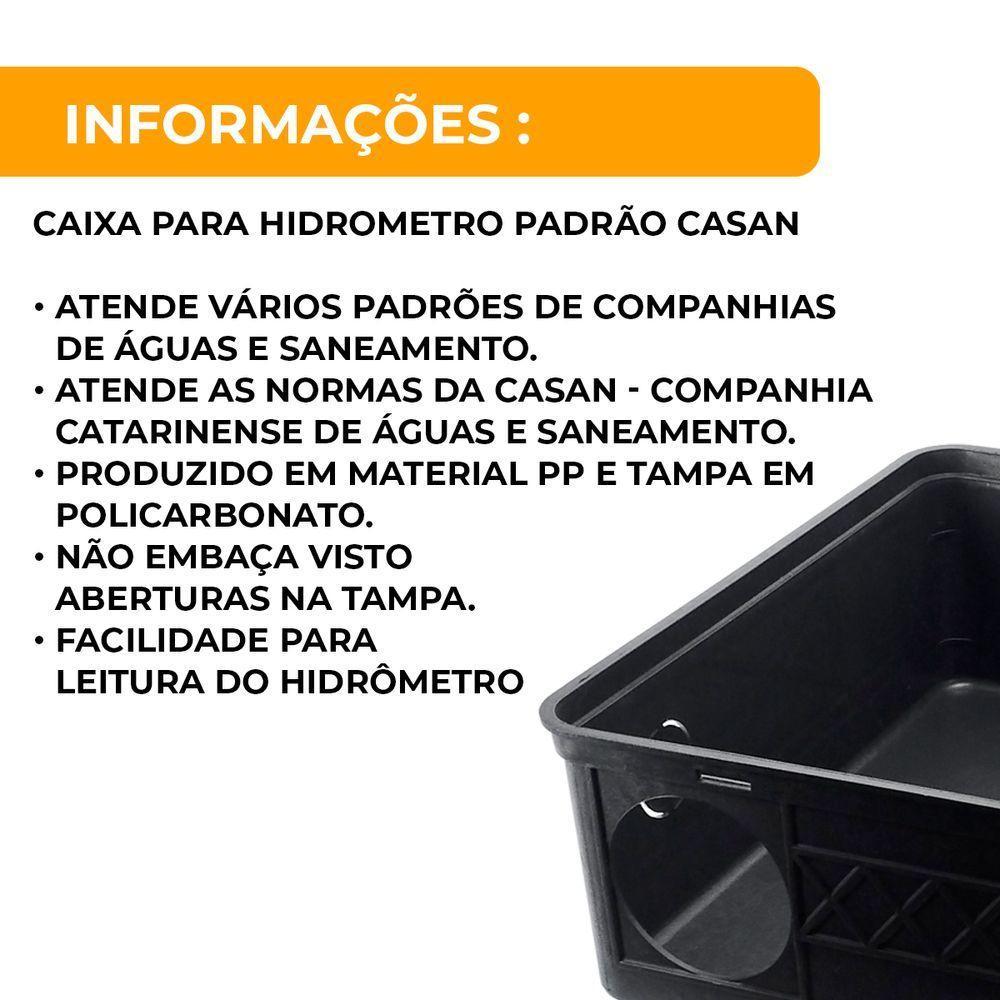 Caixa Para Hidrômetro Padrão Casan Com Tampa Acrílico único - 4